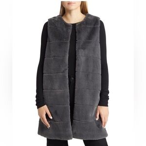 {La Florentina} Quilted faux fur vest